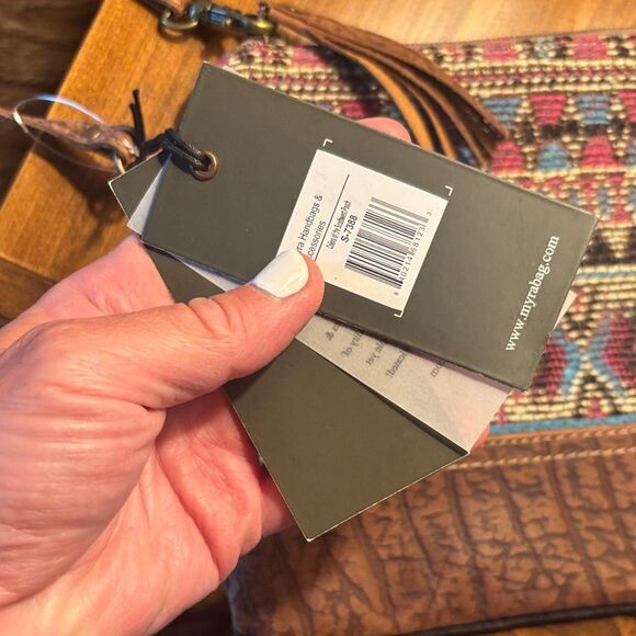 NWT Myra Bag Pink and Brown Aztec Patterned Clutch - Picture 4 of 12